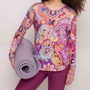 Johnny Was Purple Paisley Long Sleeve Tee